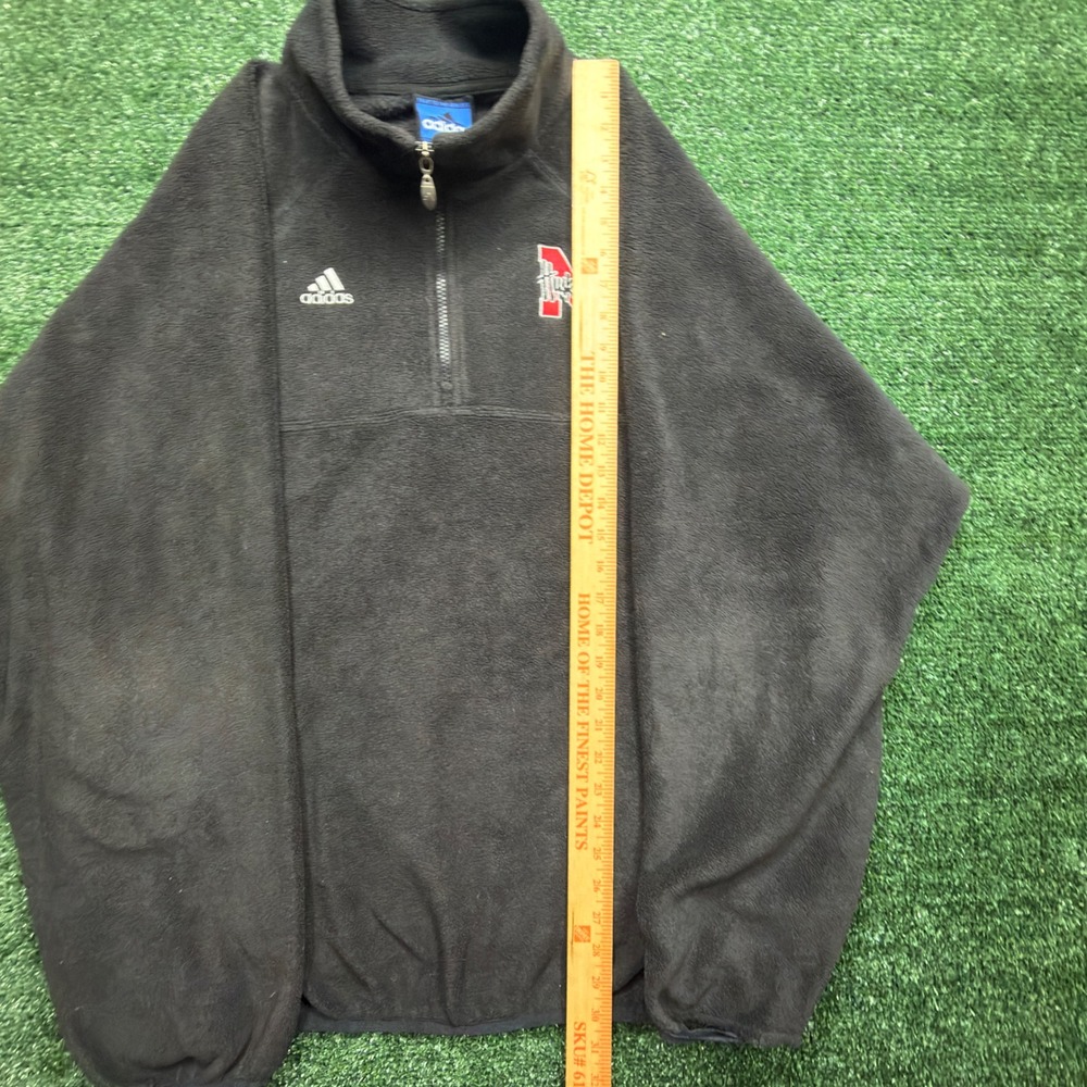Vintage Adidas Team Nebraska Huskers Fleece Quarter Zip Pullover Black Mens XL - Picture 3 of 5
